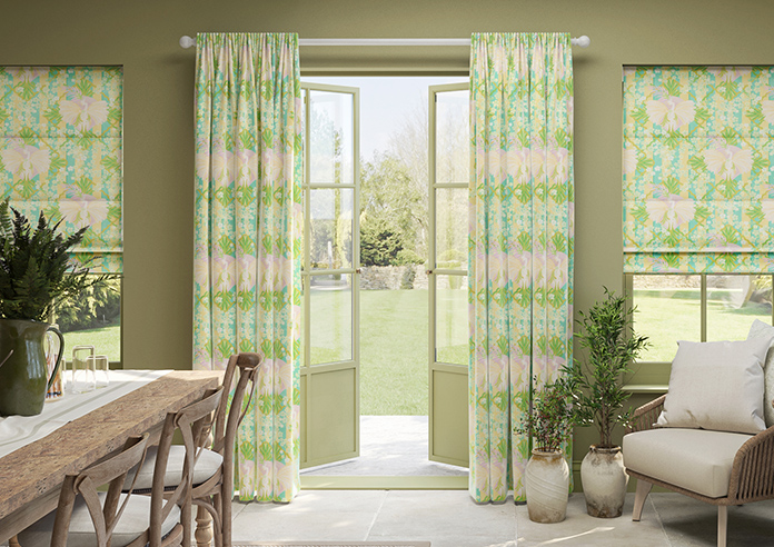 Faded Glamour, Goddess Green Stripe - Made To Measure Curtains - Image 3